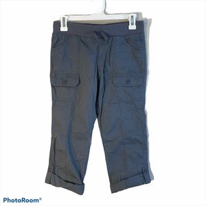 SO drawstring waist cargo capris pants size 12